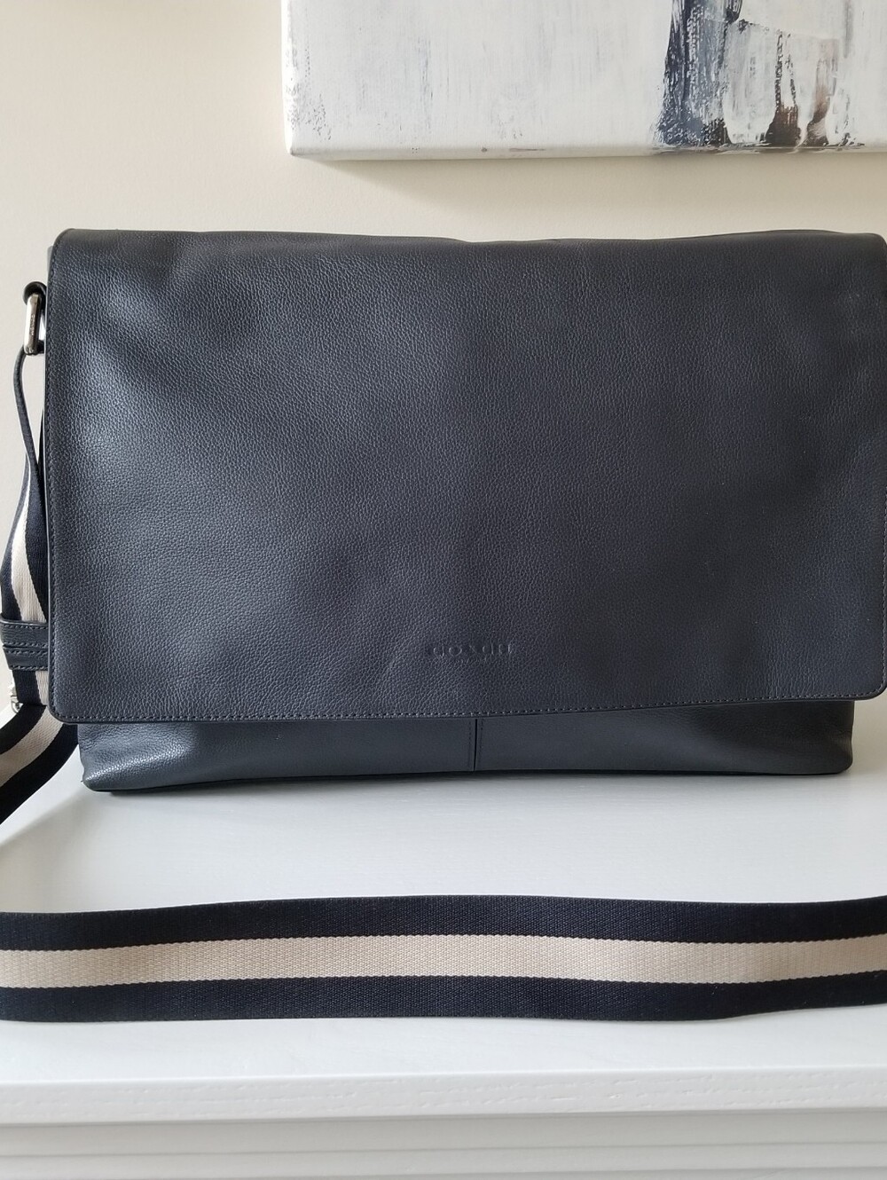 Coach Charles Messenger Bag Crossbody Navy - Picture 2 of 16